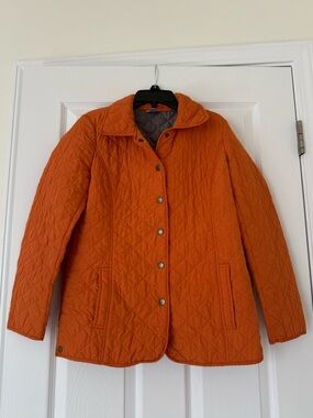 J. Jill Heritage Quilted Burnt Orange Barn Jacket Size S Petite Fall